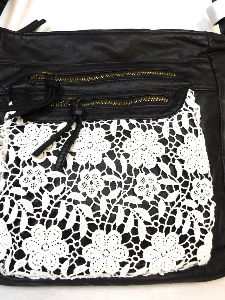 Scarleton Los Angeles Black /White Lace Crossbody Bag Black H174001 New With Tag — image 2 of 8